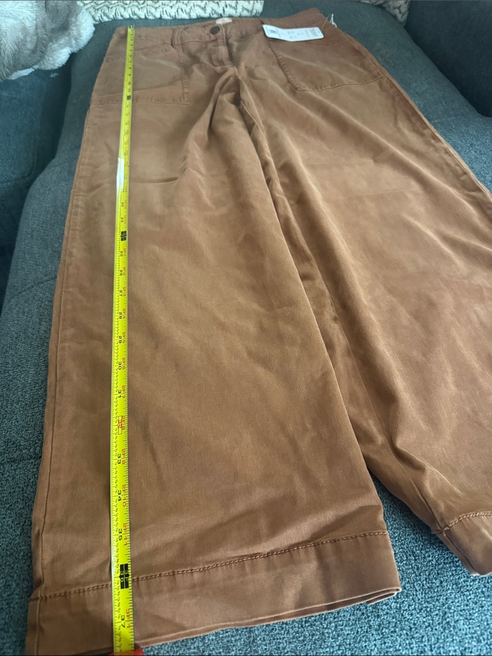 Joie Wide-Leg Tencel Pants - Brown - Picture 6 of 7